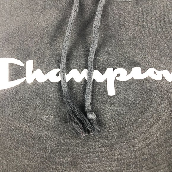 Y2K Champion Reverse Weave Sweatshirt Men's Large Black Faded Pullover Hoodie - Picture 5 of 13